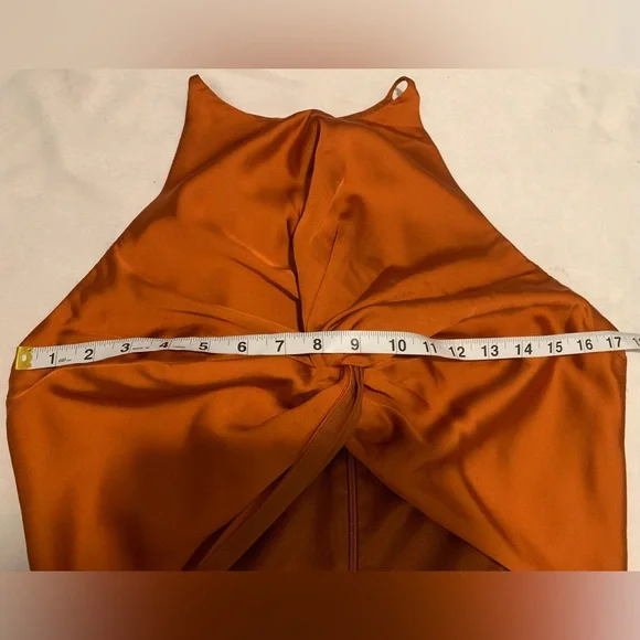 Andrea Iyamah Orange Reni Knotted Dress Size Large/US 10 New - Picture 8 of 15